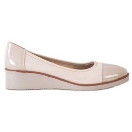 VINCEZA ballerinaer med kilehæl beige