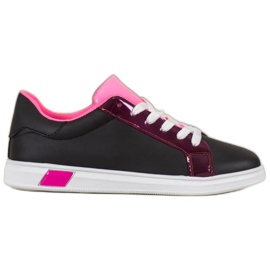 Ideal Shoes Moderigtige sneakers med øko -læder sort flerfarvet