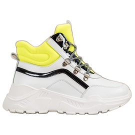 Ideal Shoes Mode støvler hvid flerfarvet gul