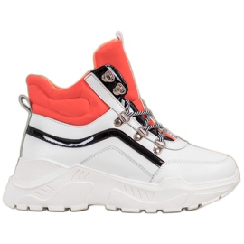 Ideal Shoes Mode støvler hvid orange flerfarvet