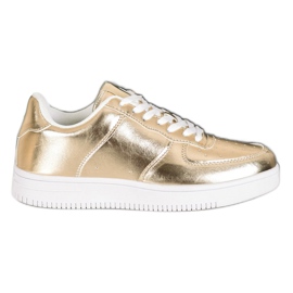 SHELOVET Gyldne sneakers med Eco Leather gylden