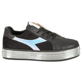 Ideal Shoes Sneakers med Holo -effekt sort gul