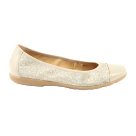 Caprice Komfortable balletlejligheder i blondestil, læder 22152, beige