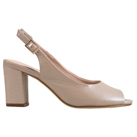 Sergio Leone Elegante sandaler med åben tå beige