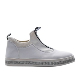 Hvide Lycra Slip-On Sneakers 1155-Y
