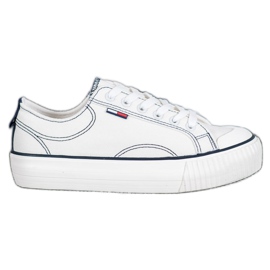 SHELOVET Hvide sneakers på platformen