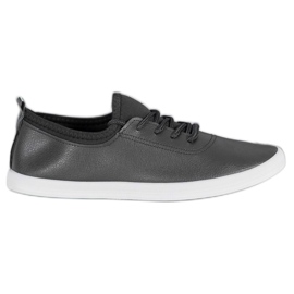 SHELOVET Lette sneakers med Eco Leather sort