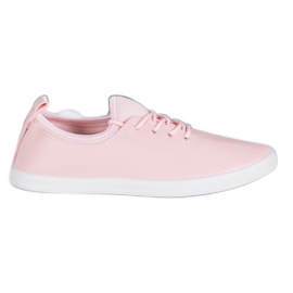 SHELOVET Lette sneakers med Eco Leather lyserød