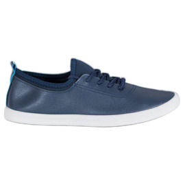 SHELOVET Lette sneakers med Eco Leather blå