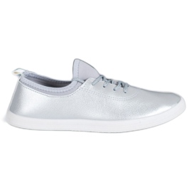 SHELOVET Lette sneakers med Eco Leather grå
