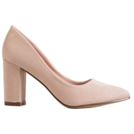 Ideal Shoes Beige pumps på høje hæle