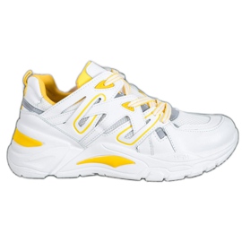Small Swan Komfortable Eco Leather Sneakers hvid gul