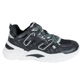 Small Swan Komfortable Eco Leather Sneakers sort