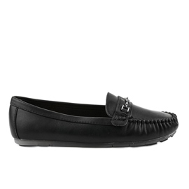 Sorte ballerina loafers i øko-læder FM3102A