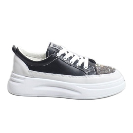 Sorte sneakers sneakers dekoreret med G140-1