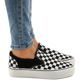 Sorte slip-on sneakers B5138-B hvid