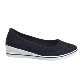 Sorte sneakers på kilehælen 1145-Y