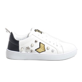 856-Y hvide sneakers rigt dekoreret