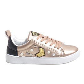 856-Y guld sneakers rigt dekoreret sort