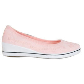 Super Me Openwork Ballerina On Wedge lyserød