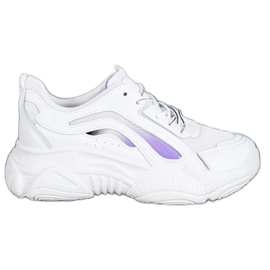 SHELOVET Moderigtige sneakers på platformen hvid