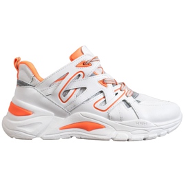 Small Swan Komfortable Eco Leather Sneakers hvid orange