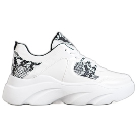 Weide Moderigtige Eco Leather Sneakers hvid