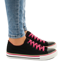 Sorte klassiske lave sneakers W03 grøn