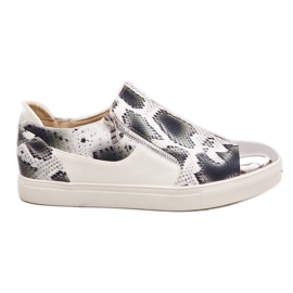 Hvide snake-stil sneakers Q48-41 flerfarvet
