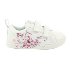 American Club Velcro sneakers blomster ES11 hvid rød blå