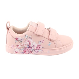 American Club Velcro sneakers blomster ES11 rød violet blå lyserød