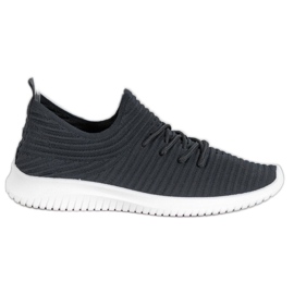 SHELOVET Tekstil Slip-On sko sort