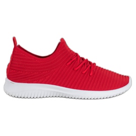 SHELOVET Tekstil Slip-On sko rød