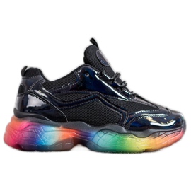 Weide Sneakers med farverig sål sort flerfarvet