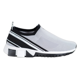 SHELOVET Slip-on sko med mesh grå