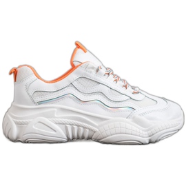 SHELOVET Sneakers på platformen hvid