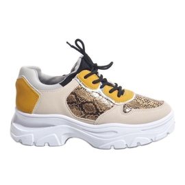 Beige fashionable sportssko R-462 flerfarvet