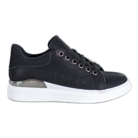 SHELOVET Sneakers på platformen med øko -læder sort