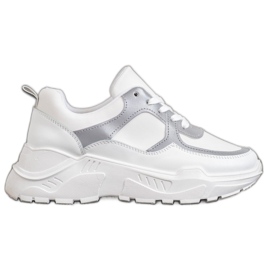 SHELOVET Klassiske hvide sneakers