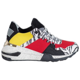 SHELOVET Sneakers på Zebra Print Platform flerfarvet