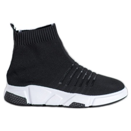 SHELOVET Slip-on sko med mesh sort