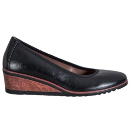 Sorte Ballerinas På Kilen VINCEZA
