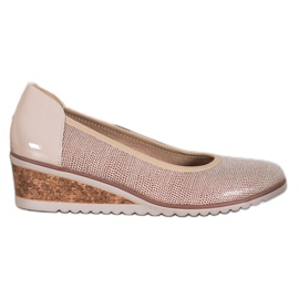 Elegante VINCEZA ballerinaer beige brun