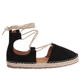 Sort Espadrilles bundet over anklen JH97P Sort