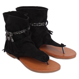 Sort SL1011 Sorte flip-flops med overdel
