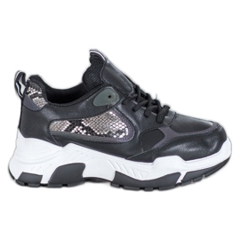 Bella Paris Eco læder sneakers sort flerfarvet