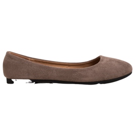 Diamantique Klassiske ruskind ballerinaer brun
