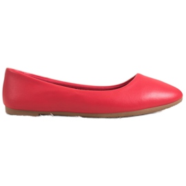 SHELOVET Klassisk Eco Leather Ballerina rød