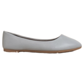 SHELOVET Klassisk Eco Leather Ballerina grå