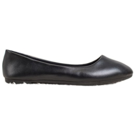 SHELOVET Klassisk Eco Leather Ballerina sort